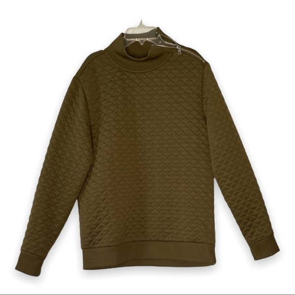Inc. International Concepts Mens Jacket Quilted Sweatshirt Dark Olive Medium - Picture 2 of 6